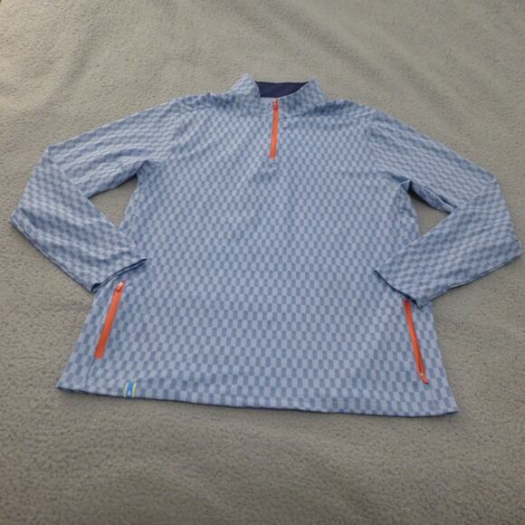 Chubbies Shirt Mens XL 1/4 Zip Pineapple AOP Performance Pockets Blue Golf - Picture 1 of 7